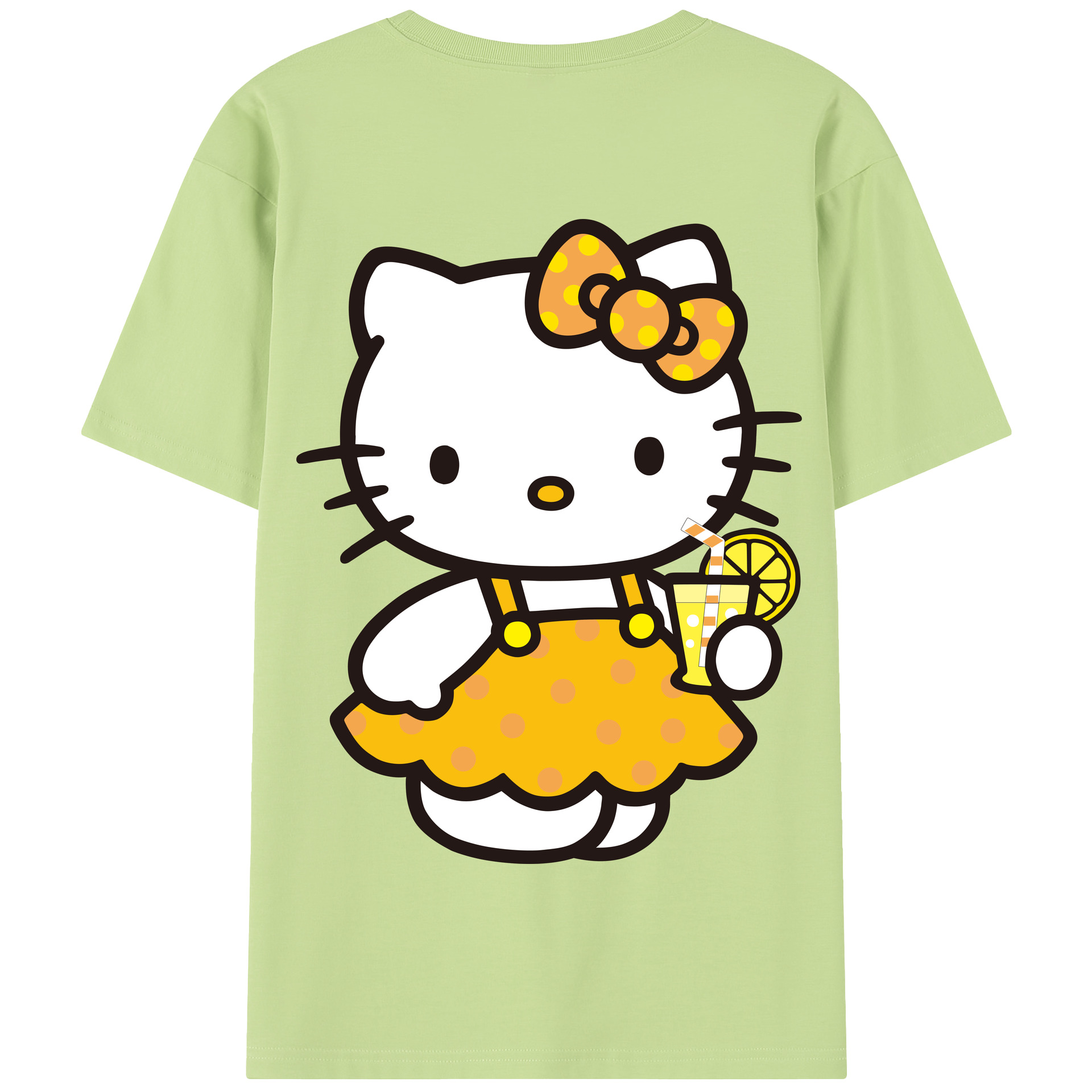 （画像用） Hello Kitty ハローキティ 綿100％半袖Tシャツ（背面プリント）